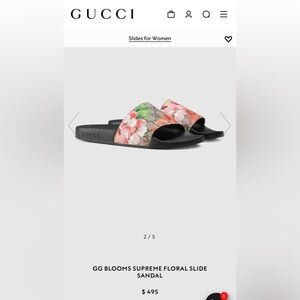 SLIGHTLY WORN - Gucci Supreme Floral Slide Sandal